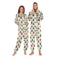 thumbnail image 1 of Adult Christmas Onesie Heart-shaped Christmas Lights Zipper One-Piece Pajamas Unisex with Pockets, 1 of 6