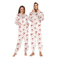 thumbnail image 1 of Adult Christmas Onesie Santa Claus Face Snowflake Pattern Zipper One-Piece Pajamas Unisex with Pockets, 1 of 6