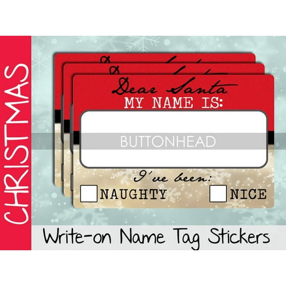 Adult Christmas Party Games Favors - Naughty or Nice Name Tags Stickers
