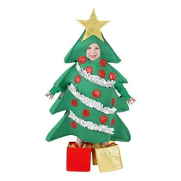 Adult Kids Christmas Tree Costume Christmas onesie Funny Party Dress with Shoes Walmart
