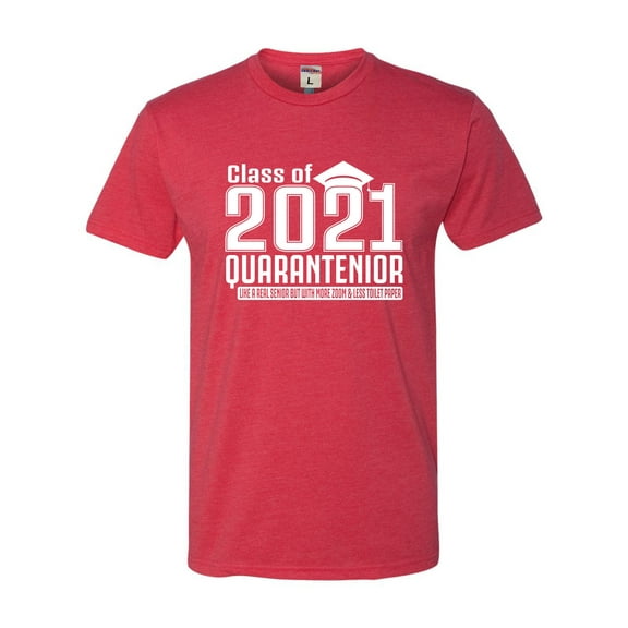 Adult Class Of 2021 Quarantenior Funny Graduate Quarantine Deluxe T-Shirt