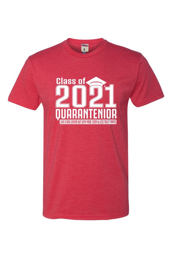 Adult Class Of 2021 Quarantenior Funny Graduate Quarantine Deluxe T-Shirt