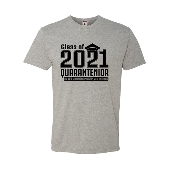 Adult Class Of 2021 Quarantenior Funny Graduate Quarantine Deluxe T-Shirt