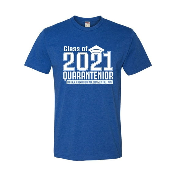 Adult Class Of 2021 Quarantenior Funny Graduate Quarantine Deluxe T-Shirt