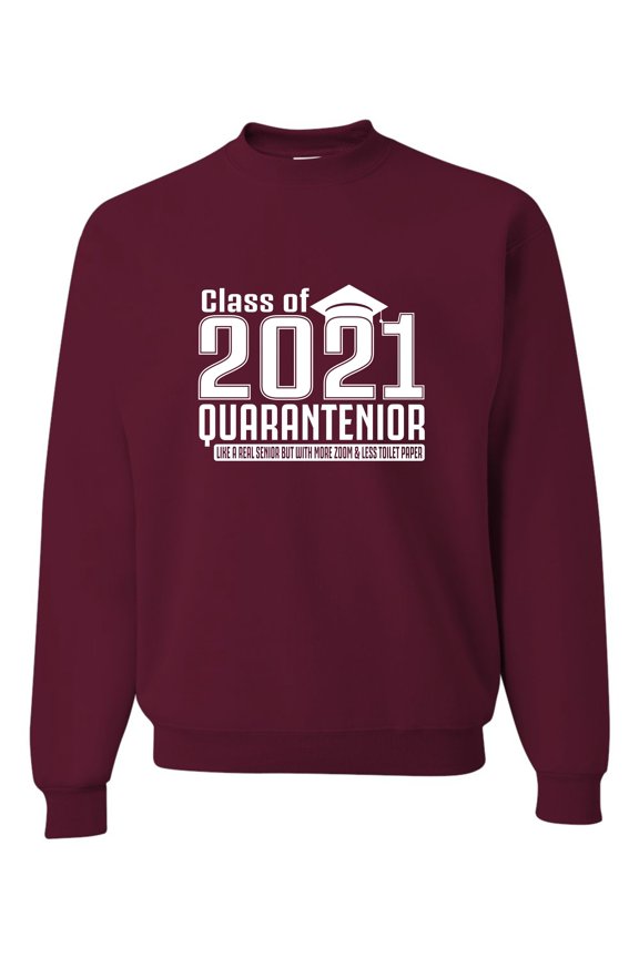 Adult Class Of 2021 Quarantenior Funny Graduate Quarantine Sweatshirt Crewneck