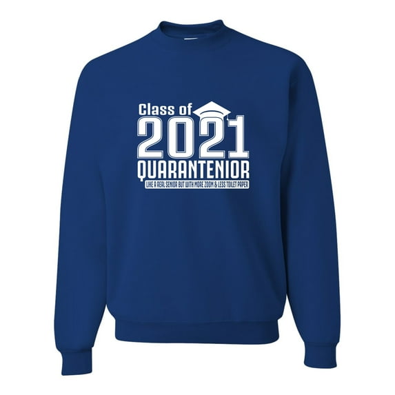 Adult Class Of 2021 Quarantenior Funny Graduate Quarantine Sweatshirt Crewneck