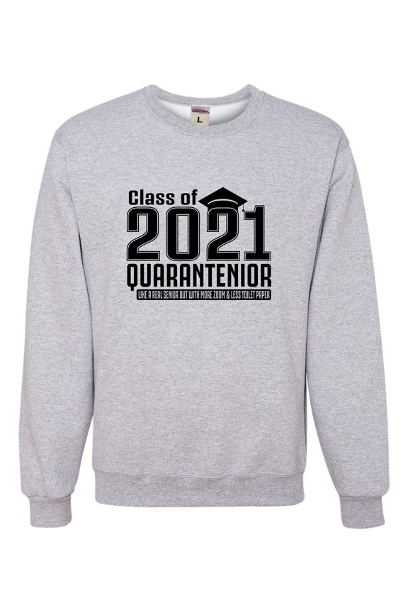 Adult Class Of 2021 Quarantenior Funny Graduate Quarantine Sweatshirt Crewneck