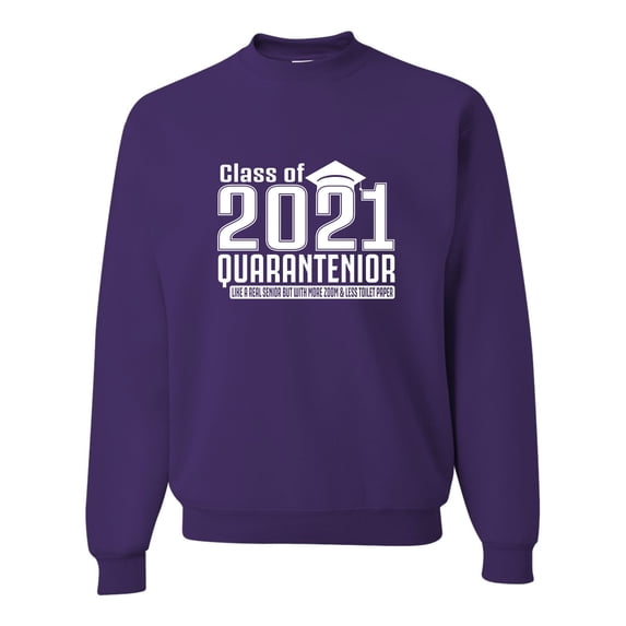 Adult Class Of 2021 Quarantenior Funny Graduate Quarantine Sweatshirt Crewneck
