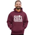 thumbnail image 1 of Adult Class Of 2021 Quarantenior Funny Graduate Quarantine Sweatshirt Hoodie, 1 of 1