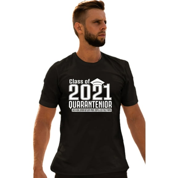 Adult Class Of 2021 Quarantenior Funny Graduate Quarantine T-Shirt