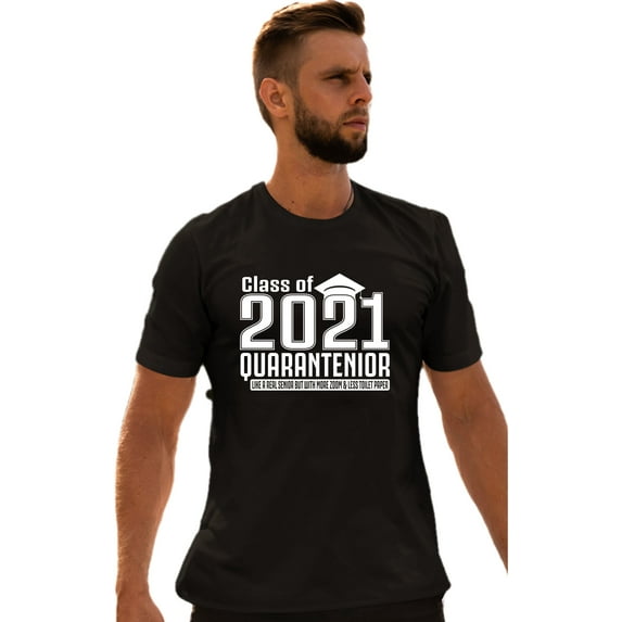 Adult Class Of 2021 Quarantenior Funny Graduate Quarantine T-Shirt
