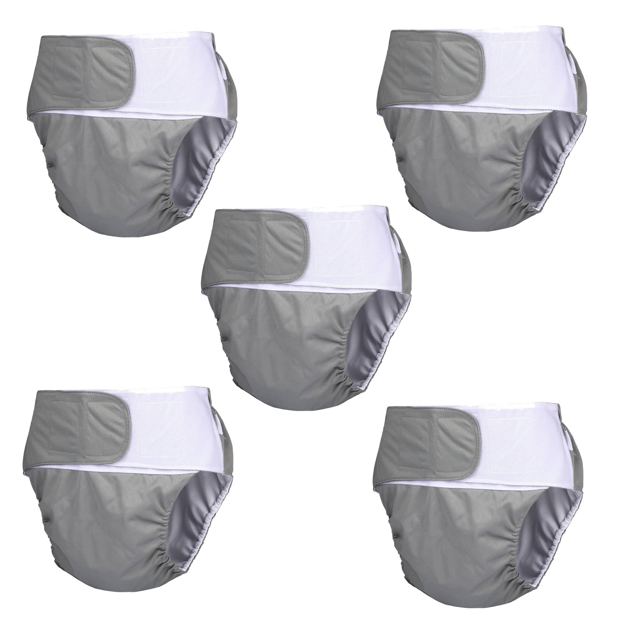 Adult Cloth Diaper Grey Reusable Washable for Elderly and Adult Use 5Pcs