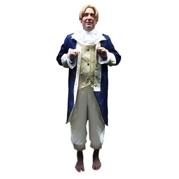 Adult Colonial Era Full Outfit Pants Jacket Vest Set Men's Hamilton Washington Halloween Costume