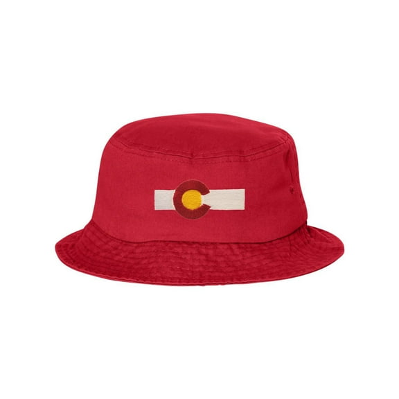 Adult Colorado Flag Embroidered Bucket Cap Dad Hat