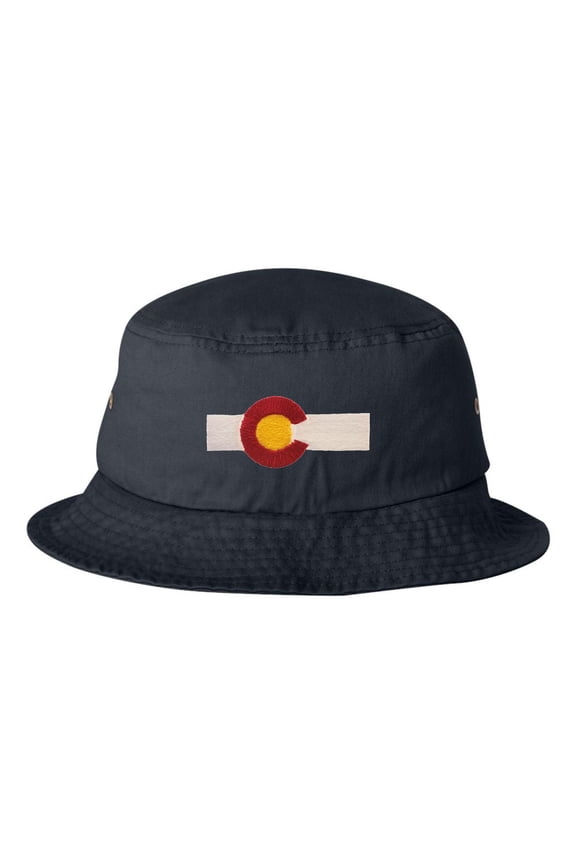 Adult Colorado Flag Embroidered Bucket Cap Dad Hat