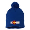 thumbnail image 1 of Adult Colorado Flag Embroidered Knit Beanie Pom Cap, 1 of 1