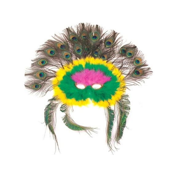 Adult Colorful Feather Peacock Eye Mask