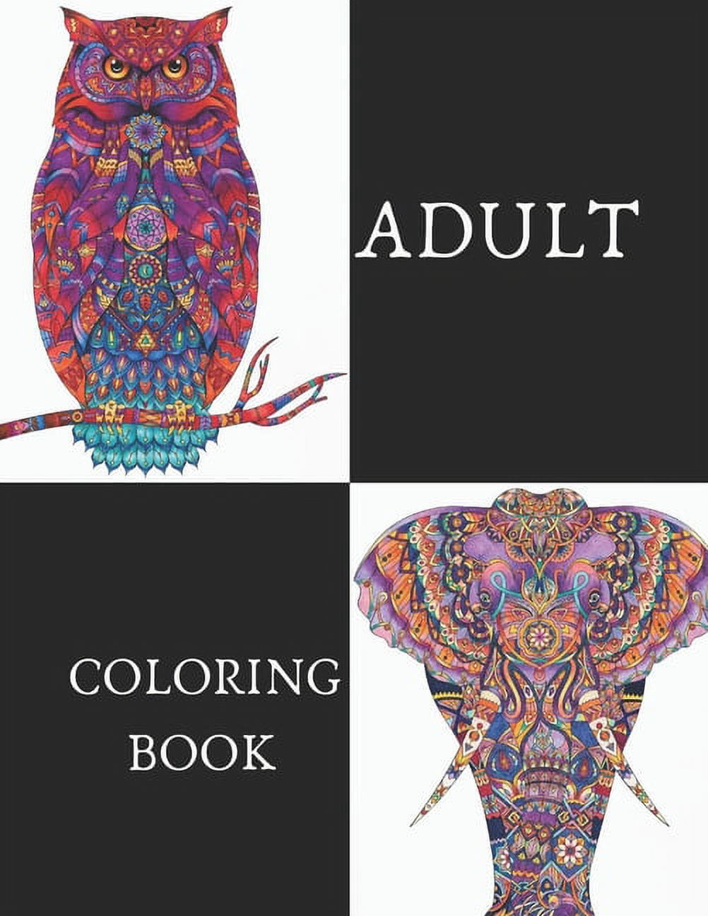 Adult Coloring Book: 100 Beautiful Animals Designs for Stress Relief and Relaxation For Adults. (Paperback)
