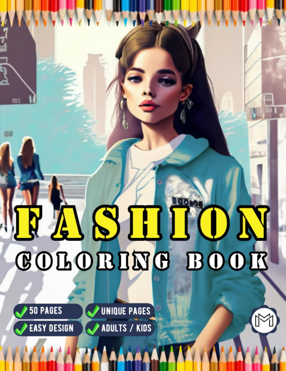 Adult Coloring Book For Women Ladies Fashion Model Aesthetic Coloring ...
