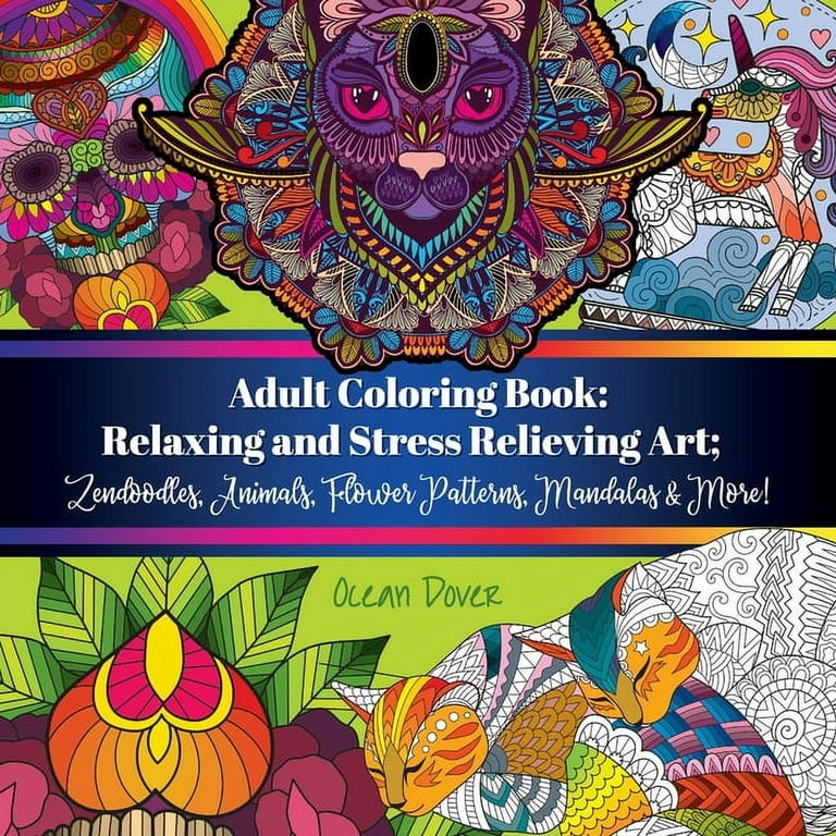  Stress Relieving Adult Coloring Book & Pencils - Zen