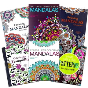 Adult Coloring Book Set: 6 Book Set - 4 Mandalas Books Plus Pattens and Tranquility - Quality Thick Easy Tear-Out Pages! (Standard) (Original Version)