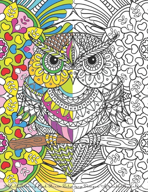 Amazing Animal Coloring Book For Adults: A stress-relieving 30 Mandala,  Patterns, Flowers and Nature Designs by Somaya Bouyglafin