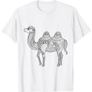 Adult Coloring Book Style Camel Self Coloring T-Shirt