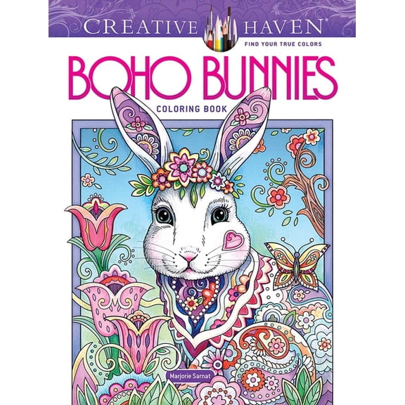Adult Coloring Books: Animals Creative Haven Boho Bunnies Coloring Book, (Paperback)