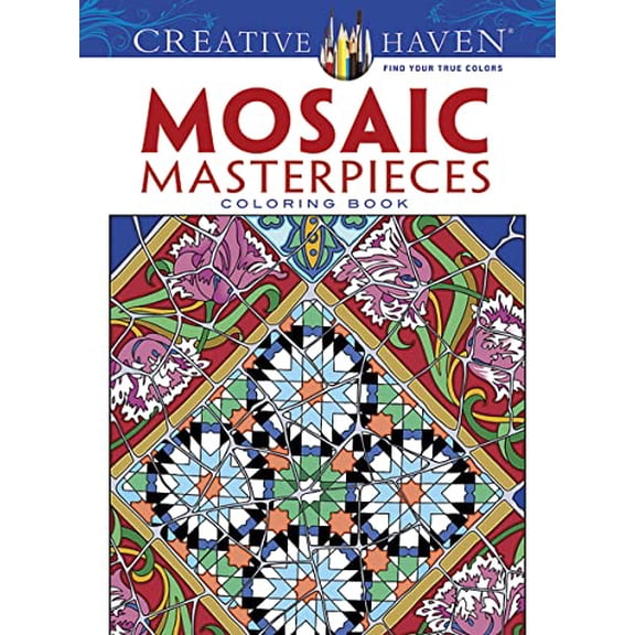 Pre-Owned Adult Coloring Books: Art & Design: Creative Haven Mosaic Masterpieces Coloring Book (Paperback)