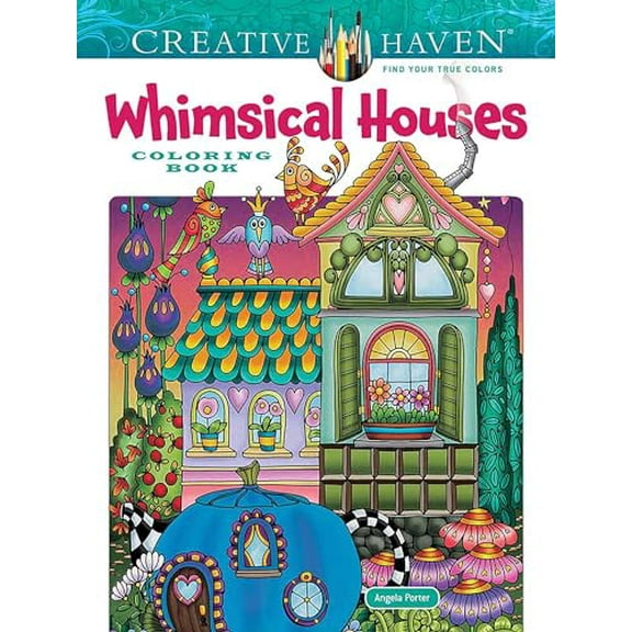 Pre-Owned Adult Coloring Books: Art & Design Creative Haven Whimsical Houses Coloring Book, (Paperback)