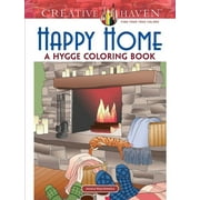 DOVER FARMS Adult Coloring Books: Calm Creative Haven Happy Home: A Hygge Coloring Book, (Paperback)