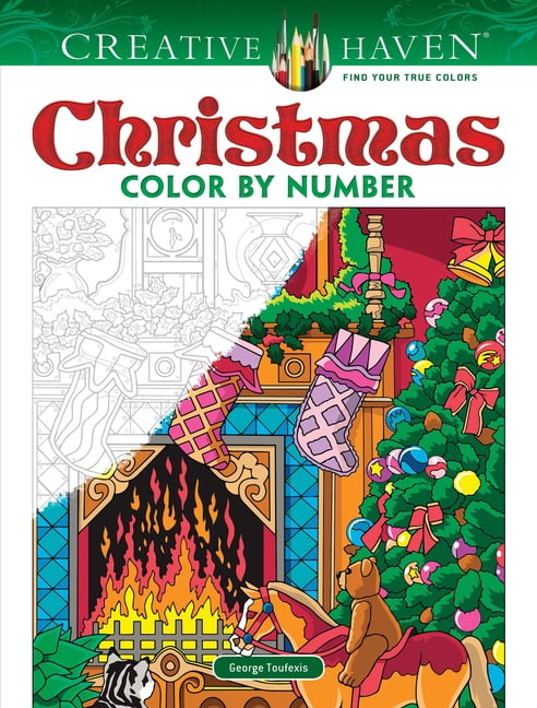 GEORGE TOUFEXIS Adult Coloring Books: Christmas Creative Haven Christmas Color by Number, (Paperback)