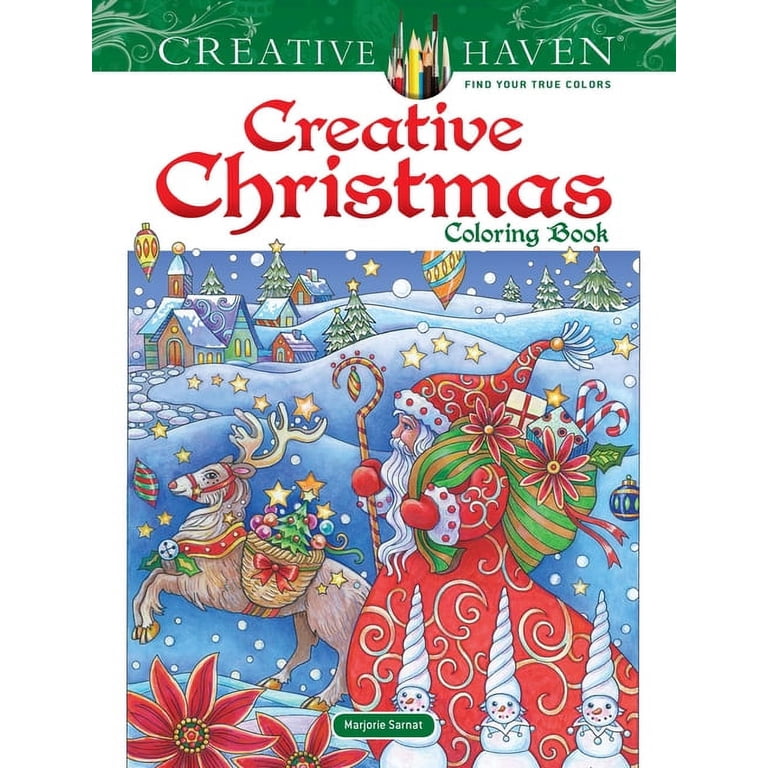 Marjorie Sarnat, Adult Coloring Books, Creative Christmas, 64