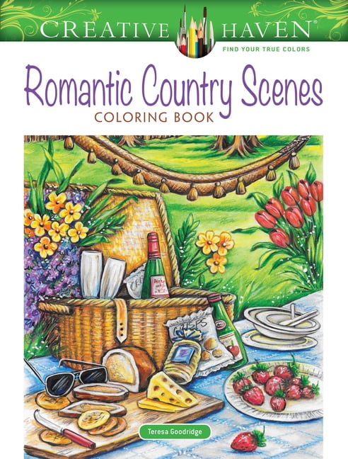 Adult Coloring Books: In the Country Creative Haven Romantic Country ...