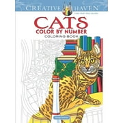 DOVER FARMS Adult Coloring Books: Pets Creative Haven Cats Color by Number Coloring Book, (Paperback)