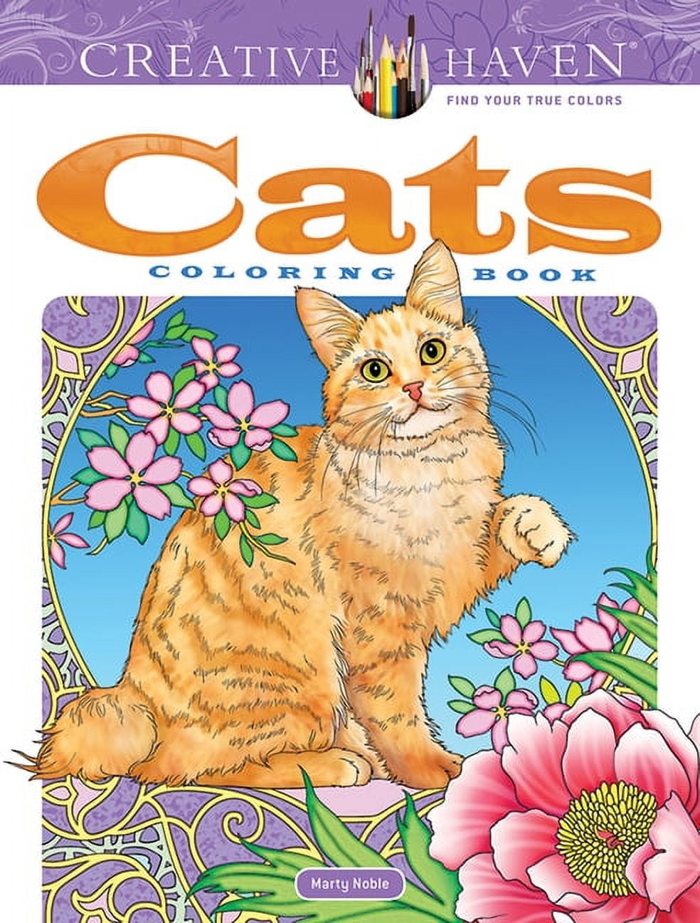 MARTY NOBLE Adult Coloring Books: Pets Creative Haven Cats Coloring Book, (Paperback)