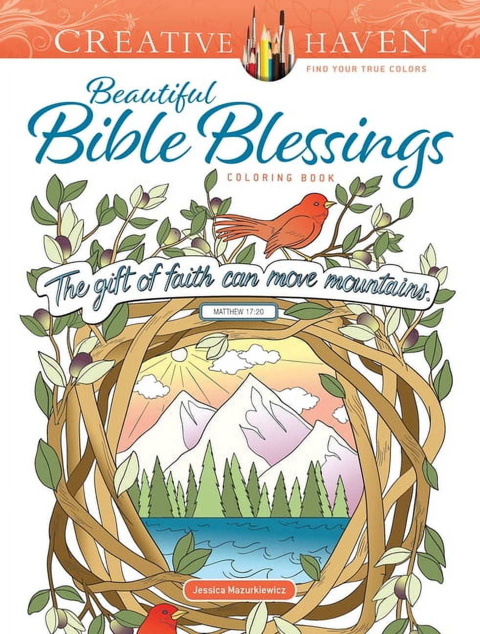 JESSICA MAZURKIEWICZ Adult Coloring Books: Religious Creative Haven Beautiful Bible Blessings Coloring Book, (Paperback)