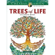 CARI BUZIAK Adult Coloring Books: World & Travel: Creative Haven Trees of Life Coloring Book (Paperback)