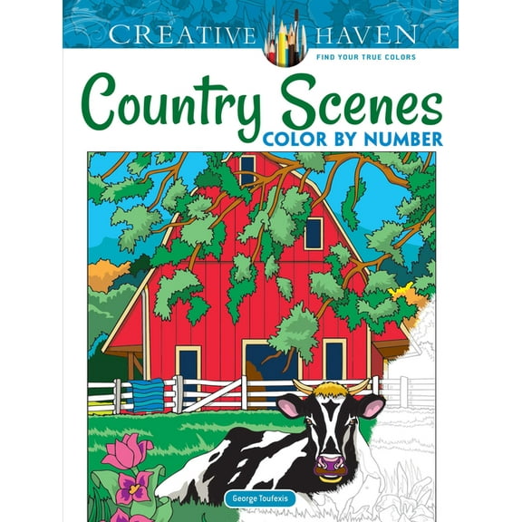 Adult Coloring: Creative Haven Country Scenes Color by Number Coloring Book (Paperback)