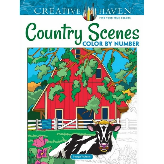 Adult Coloring: Creative Haven Country Scenes Color by Number Coloring Book (Paperback)