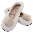thumbnail image 1 of BambooMN Adult Comfy Warm Fuzzy Rabbit Pompom Nonskid Home Slippers - 1 Pair, Large White Pompom, 1 of 4