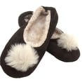 thumbnail image 1 of Adult Comfy Warm Fuzzy Rabbit Pompom NonSkid Home Slippers - 1 Pair, Medium Brown Pompom, 1 of 1