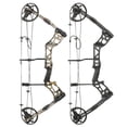 thumbnail image 1 of Adult Compound Bow, Adjustable 30-70 lbs Draw Weight, 23.5"-31" Draw Length, 30.5" Axle-to-Axle, 75% Let-Off, Aluminum Alloy Riser, Fiberglass Limbs, Black/Camouflage, 1 of 18