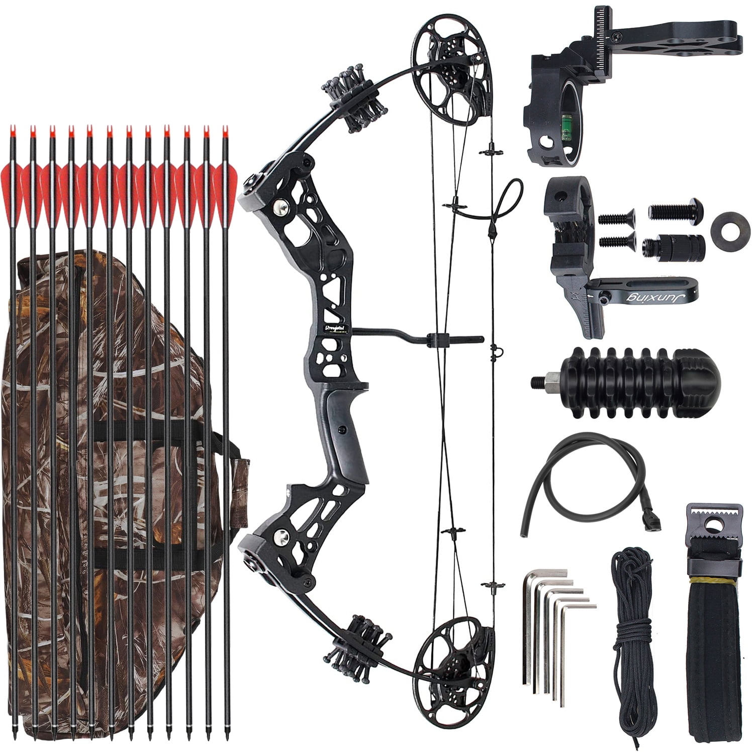 Adult Compound Bow for Hunting and Practice1555lbs Black