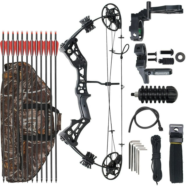 Adult Compound Bow for Hunting and Practice1555lbs Black