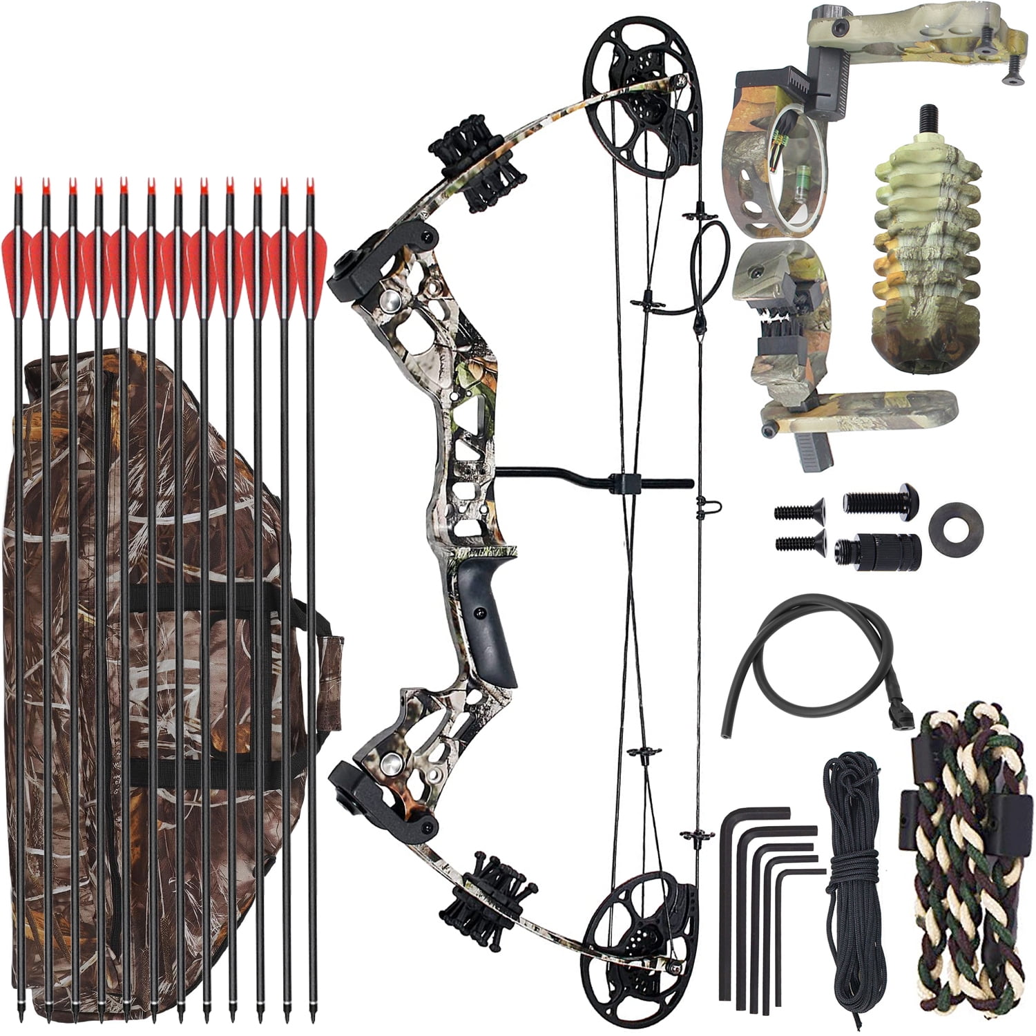 Adult Compound Bow for Hunting and Practice1555lbs Camo