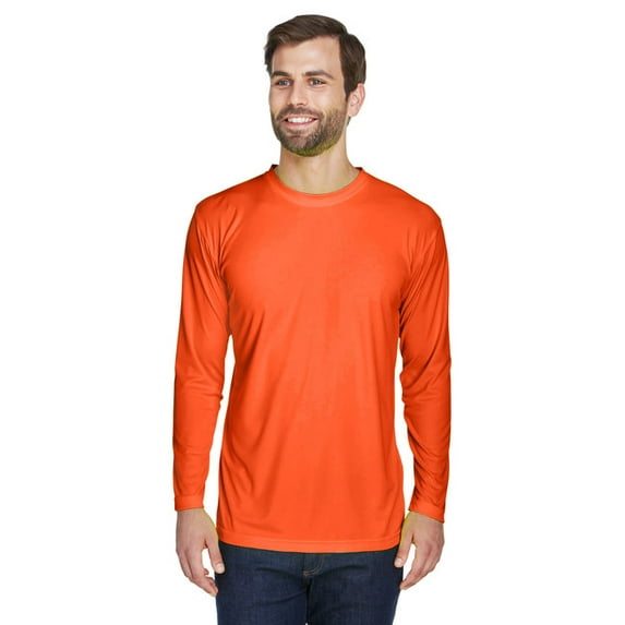 Adult Cool Dry Sport Long-Sleeve Performance Interlock T-Shirt BRIGHT ORANGE 2XL