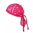 thumbnail image 1 of Adult Cotton Biker Skull Cap Motorcycle Bandana Head Wrap Du Doo Do Rag Cool,Rose Red, 1 of 7