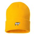 thumbnail image 1 of Adult Cow Embroidered Cuffed Knit Beanie Cap, 1 of 1