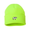 thumbnail image 1 of Adult Cow Embroidered Cuffed Knit Beanie Cap, 1 of 1